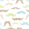 Mustaches textile textured seamless pattern