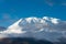 Mustagh Ata Mountain view from Karakul Lake in Pamir Mountains, Akto County, Kizilsu Kirghiz, Xinjiang, China.