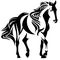 Mustang horse black and white vector design