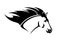 Mustang horse profile head black vector outline