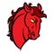 Mustang stallion horse head vector illustration