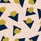 Mustard and blue elegant terrazzo pattern