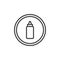 Mustard bottle in a circle outline icon