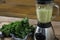 Mustard greens paste in juicer