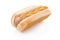 Mustard hotdog isolated on white