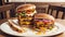 Mustard Madness A Tangy Delight for National Cheeseburger Day.AI Generated