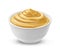 Mustard sauce in bowl isolated on white background. One of the collection of various sauces