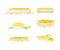 Mustard Yellow Seeds Piled on Plate and Paste or Sauce Vector Set