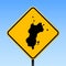 Mustique map on road sign.