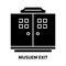 musuem exit icon, black vector sign with editable strokes, concept illustration