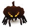 Mutant Creature like Fusion of Spider with a Halloween Pumpkin, Vector Illustration