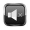 Mute button. Black glass 3d icon