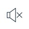 mute button icon vector from user interface concept. Thin line illustration of mute button editable stroke. mute button linear