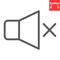 Mute line icon, ui and button, silent sign vector graphics, editable stroke linear icon, eps 10.