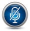 Mute microphone icon starburst shiny blue round button illustration design concept