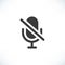 Mute Microphone simple icon. Speaker sign, No microphone symbol. Muted studio microphone vector illustration isolated on