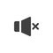 Mute sound button vector icon