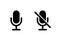 mute and unmute audio microphone flat vector icons for applications and websites, mic, call, communication app button