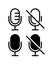 Mute and unmute audio microphone icon