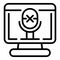 Mute video call icon, outline style