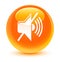 Mute volume icon glassy orange round button