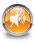 Mute volume icon glossy orange round button