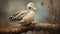 Muted Colorscape Mastery: Hyperrealistic Oil Painting Of Wooden Duck On Branch