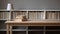 Muted Tonality White Desk With Dissected Book Design