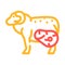 mutton farm animal meat color icon vector illustration