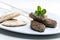 mutton kebab with mint and pita bread