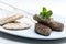 mutton kebab with mint and pita bread
