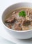 Mutton soup in bowl or soup kambing