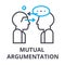 Mutual argumentation thin line icon, sign, symbol, illustation, linear concept, vector