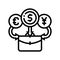 mutual funds financial advisor line icon vector illustration