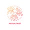 Mutual trust red concept icon