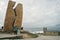 Muxia, Costa da Morte, Galicia, Spain - Sep, 2021 Memorial for the oil tanker disaster titled A Ferida