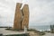 Muxia, Costa da Morte, Galicia, Spain - Sep, 2021 Memorial for the oil tanker disaster titled A Ferida