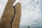 Muxia, Costa da Morte, Galicia, Spain - Sep, 2021 Memorial for the oil tanker disaster titled A Ferida