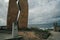 Muxia, Costa da Morte, Galicia, Spain - Sep, 2021 Memorial for the oil tanker disaster titled A Ferida