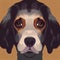 Muzzle of a cute mongrel. Dog avatar. Full face view. A simple illustration. AI-generated