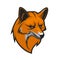 Muzzle of red fox animal, sport team mascot logo