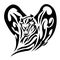 Muzzle silhouette cobra viper snake drawn in black by various lines. Animal cobra pictogram emblem logo