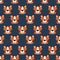 Muzzle of tigers, decorative cute background. Colorful seamless pattern with muzzles of animals