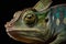 Muzzle of a Yemeni chameleon, photographed in isolation