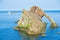 MV Scot Explorer sails past the Bowfiddle rock.