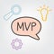 MVP Minimum Viable Product acronym and related icons