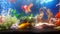 My aquarium with vail teil goldfishes