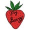My berry lettering. Bright red strawberries close-up with black color inscription.
