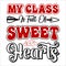My Class Is Full Of Sweet Hearts, 14 February typography design