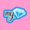 My Diamond Sticker Social Media Network Message Badges Design